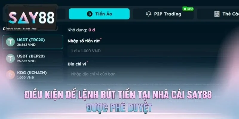 Điều Kiện Để Lệnh Rút Tiền Tại Nhà Cái Say88 Được Phê Duyệt