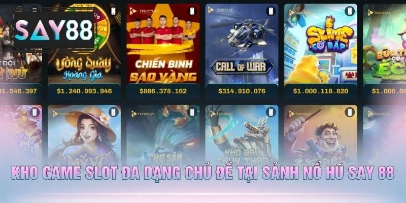 Kho Game Slot Đa Dạng Chủ Đề Tại Sảnh Nổ Hũ Say 88
